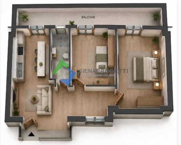Zona Uncinello a Siena, appartamento con ampio balcone panoramico. - Foto 16