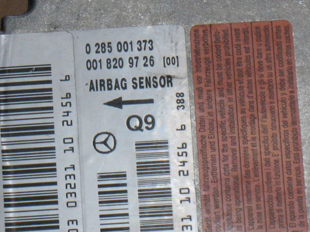 0285001373 ECU CENTRALINA AIRBAG MERCEDS 0285001373 0018209726 - Foto 3