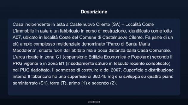Immobile in asta di 380 m² in vendita a Castelnuovo Cilento - Foto 6