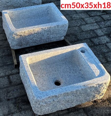 Lavello lavandino in pietra granito 50 cm 1 - Foto 9