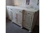 MOBILE CREDENZA NOCE RESTAURATO E SMONTATO BIANCO