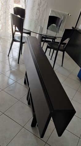 Tavolo allungabile in rovere massiccio nero - Foto 5
