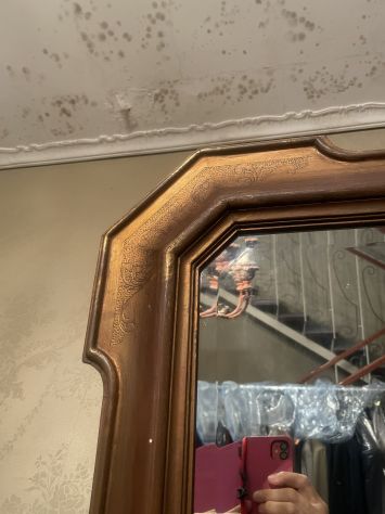 Specchiera vintage cornice dorata e vetro molato - Foto 3