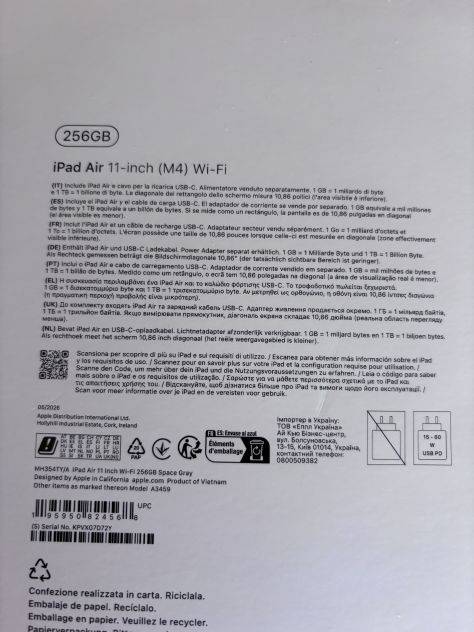 iPad Air 11" M4 256GB SIGILLATO - Foto 4