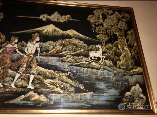 Batik Balinese di Ubud unico e firmato del 1978 - Foto 3