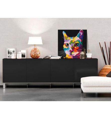 Quadro Fai Da Te 40x40 Cm. Gatto Colorato ARREDALACASA Spedizione Gratis - Foto 2