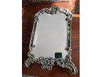 SPECCHIO DA TAVOLO IN BRONZO ARGENTATO 40X26 STILE SETTECENTESCO INIZIO 900