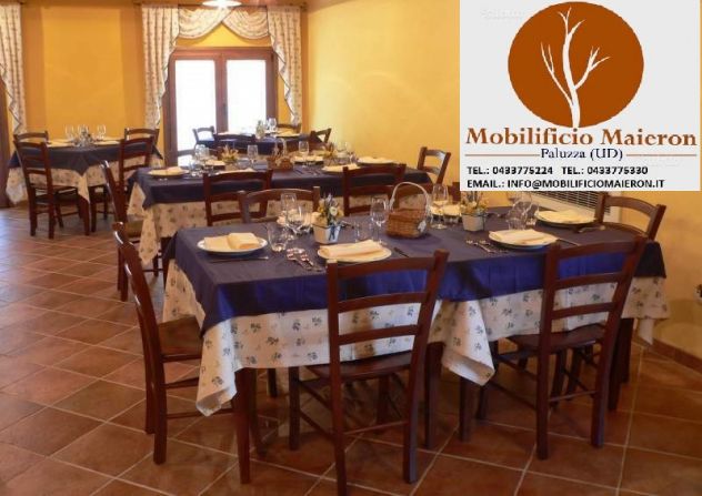 Set Completi cod 097 Sedie e Tavoli Ristornate Bar 6 Tavoli 80x80 24 Sedie nuovo