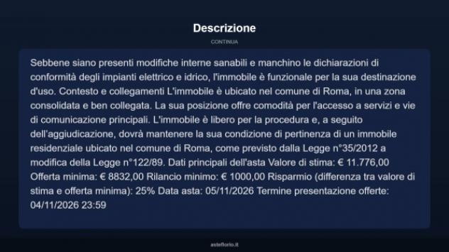 Immobile in asta di 21 m² in vendita a Roma - Foto 4