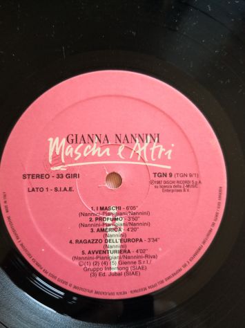 Disco Vinile Lp 33 giri di Gianna Nannini - "Maschi e altri", originale del 1987 - Foto 5