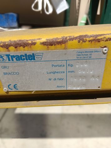 Paranco elettrico Tralift Tractel 250 Kg con braccio 5m e supporto completo - Foto 8