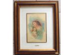 1qa QUADRO DIPINTO MATERNITA' MADONNA ARGENTO SARTIER