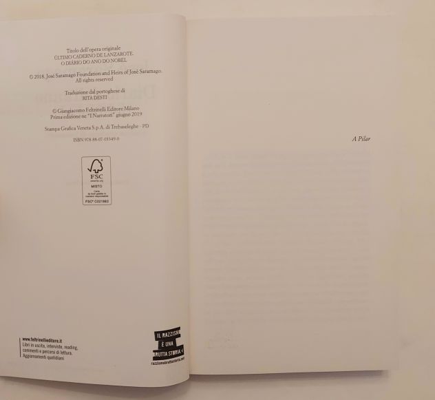 Diario dell'anno del Nobel.L'ultimo quaderno di Lanzarote di José Saramago 1°Ed. - Foto 6