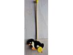 Pinguino in legno colorato con supporto asta - Dal Negro