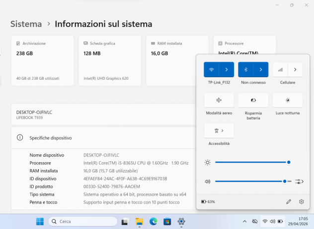 PC?Tablet Fujitsu T939 13"FHD Ram 16GB i5-8350u 3.60GHz Office 365 - Foto 8