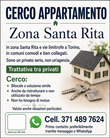 CERCO APPARTAMENTO IN VIA VEGLIA O ZONE VICINE