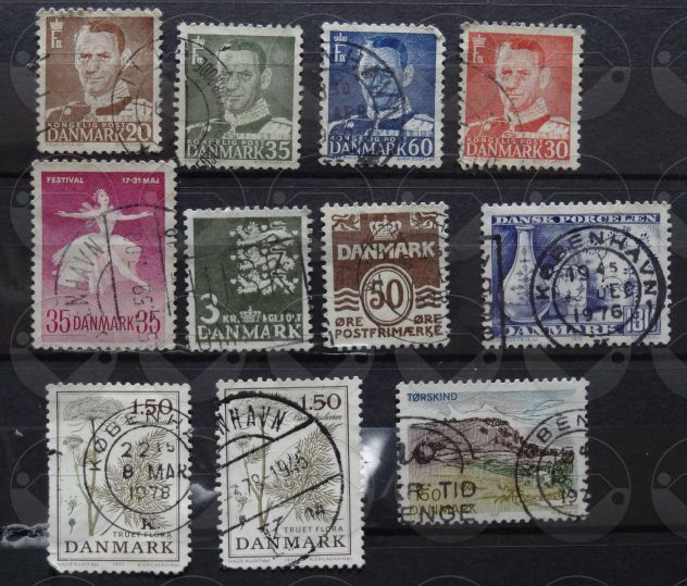 DANIMARCA 1884-1977 Lotto di 45 francobolli - Foto 4