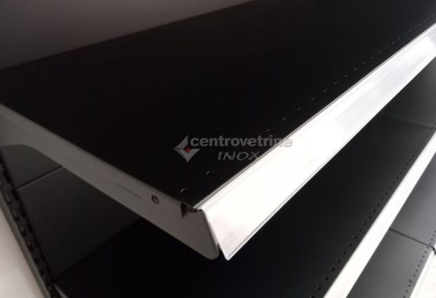 SCAFFALE IN FERRO NERO DA 303 CON PIANO BASE 40 E PIANI DA 40 - Foto 6