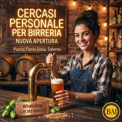 NUOVA APERTURA A SALERNO: CERCASI PERSONALE!