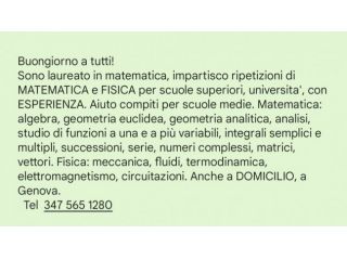 Lezioni ripetizioni matematica fisica