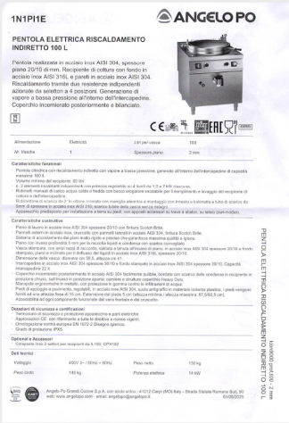 PENTOLA ELETTRICA RISCALDAMENTO INDIRETTO 100 L - Foto 2