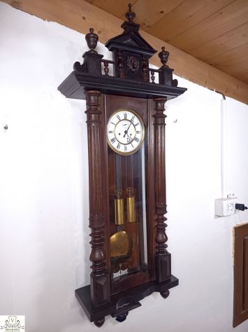 176368 Antico orologio a pendolo a due pesi Vienna - Foto 2