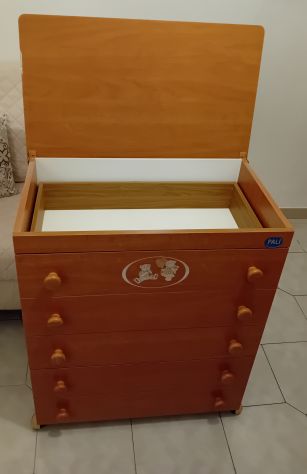 Cassettiera/ fasciatoio in legno color noce biondo usata in ottime condizioni - Foto 3