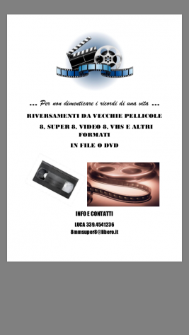 riverso super 8 ...8mm vhs ecc
