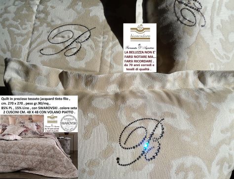 Quilt copriletto matrimoniale BLUMARINE  + 2 cuscini arredo - Foto 6