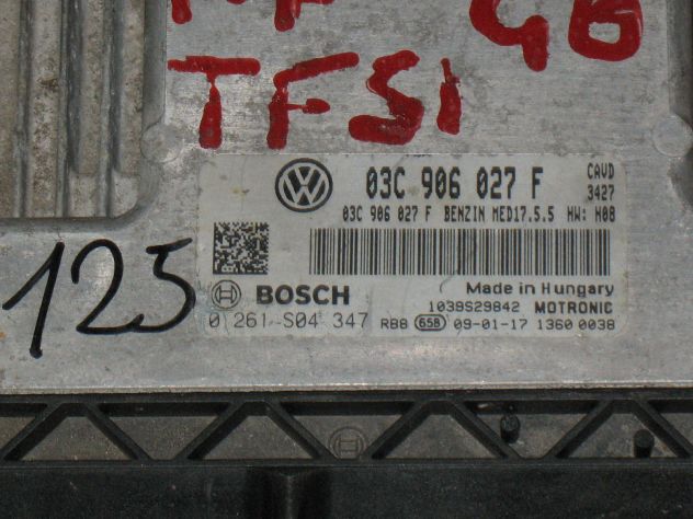 0261S04347 ECU VOLKSWAGEN SCIROCCO 1.4 TFSI 0261S04347 03C906027F MED17.5.5 - Foto 2