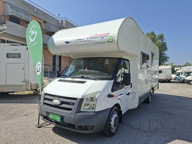 CAMPER CHALLENGER FORD MANSARDATO 6 POSTI DINETTE LETTO MATRIMONIALE FOTOVOLTAICO GEMELLATO POSTERIORE CAMPEGGIO USATI GENERALI 1427 - Foto 3