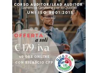 Auditor/Lead Auditor Sistemi di Gestione Qualità UNI EN ISO 9001:2015 (40h FAD)