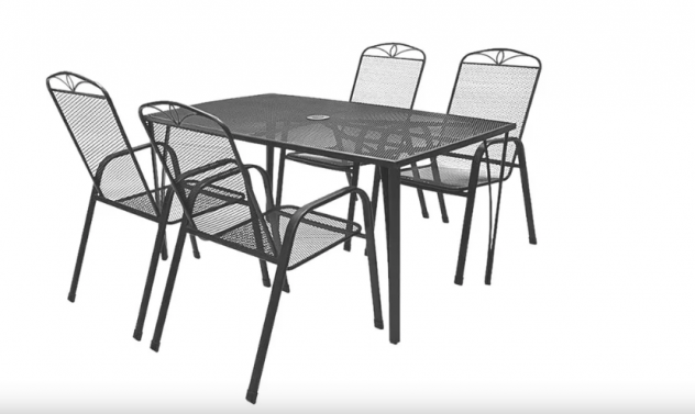 Set da giardino 1 tavolo 4 sedie in legno Hecht Navassa