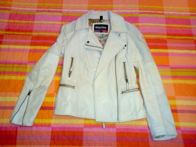 GIUBBETTO BLAUER VERA PELLE BIANCO DONNA BUONE CONDIZIONI