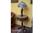 Tavolino tondo con piano in marmo stile Napoleone III