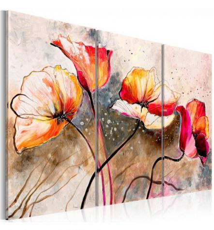 Dipinto Fiorito Arredalacasa Cm.120x80 (3 Parti Da Cm. 40x80)