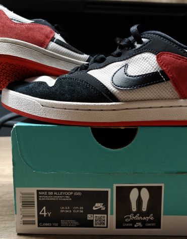 scarpe Nike SB Alleyoop taglia 36 bianco nero rosso - Foto 4