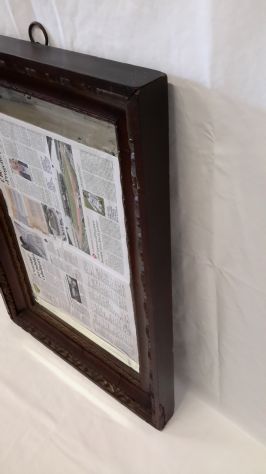 Specchio in legno con attorno cornice in radica di tartaruga, originale francese - Foto 7
