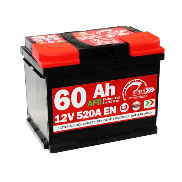 Batteria Auto Speed 60Ah 520A Start&Stop AFB = Fiat e Fiamm 60Ah Start-Stop