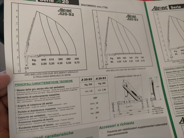 Vendesi Gru NUOVE Airone versione A20-S2 o A20-S3 con 2 o 3 sfili idraulici - Foto 9