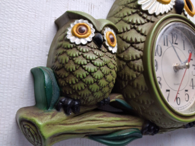 SIMPATICO OROLOGIO DA PARETE CON GUFI . EPOCA ATTUALE - Foto 6
