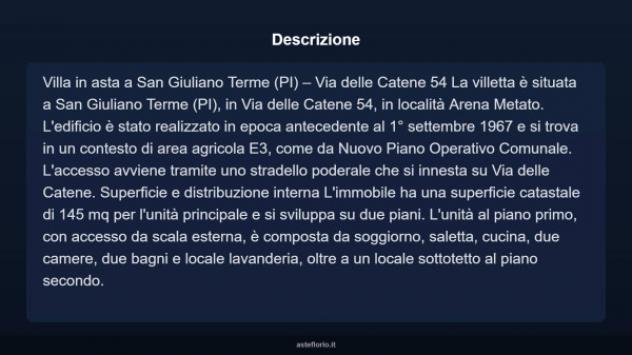 Immobile in asta di 145 m² con più di 5 locali in vendita a San Giuliano Terme - Foto 4