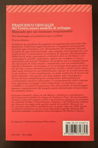 MANUALE PER UN CONSUMO RESPONSABILE, FRANCESCO GESUALDI, FELTRINELLI 2002. - Foto 3