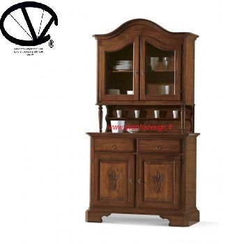 Vetrina alzata a 2 porte completa di 1 ripiano con cappello curvo - Foto 3