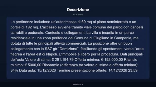 Immobile in asta di 214 m² con più di 5 locali e box auto in vendita a Giugliano in Campania - Foto 13