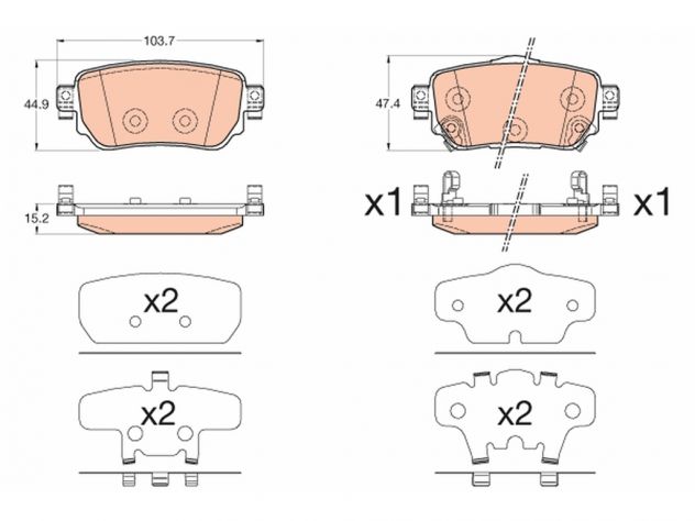 Dischi pastiglie freno per Nissan X-Trail della Brembo Ate Nipparts pinze - Foto 4