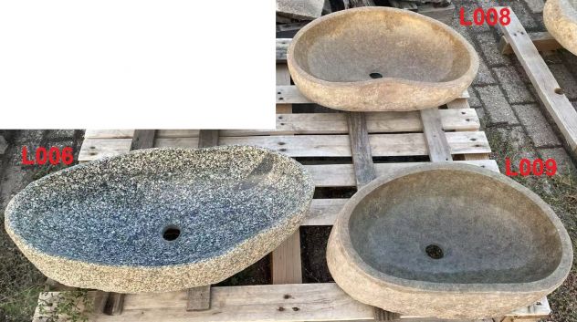 Lavabo lavandino da appoggio in pietra naturale 4 - Foto 7
