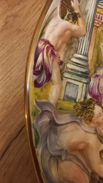 Coppia piatti in ceramica Capodimonte anni '70 - Foto 6