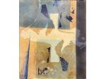 Stefano Turrini artista pittore quadro collage Senza titolo in blu