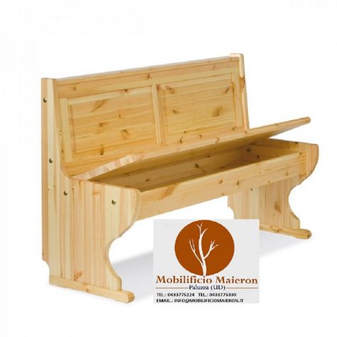 Panche Cosenza Per Arredamento Pub Birreria Cod 605 In Legno Con Schienale - Foto 3